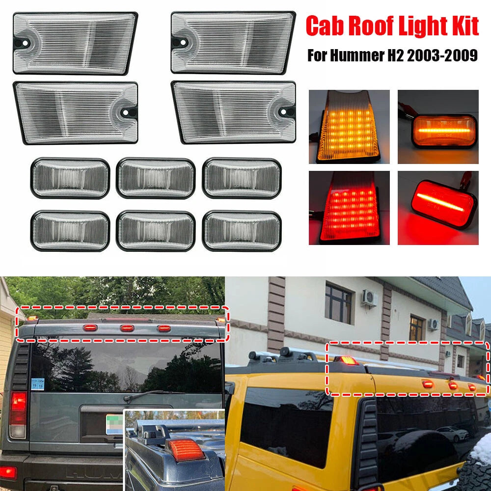 Smoke LED Cab Roof Top Marker Lights for Hummer H2 (2003–2009)