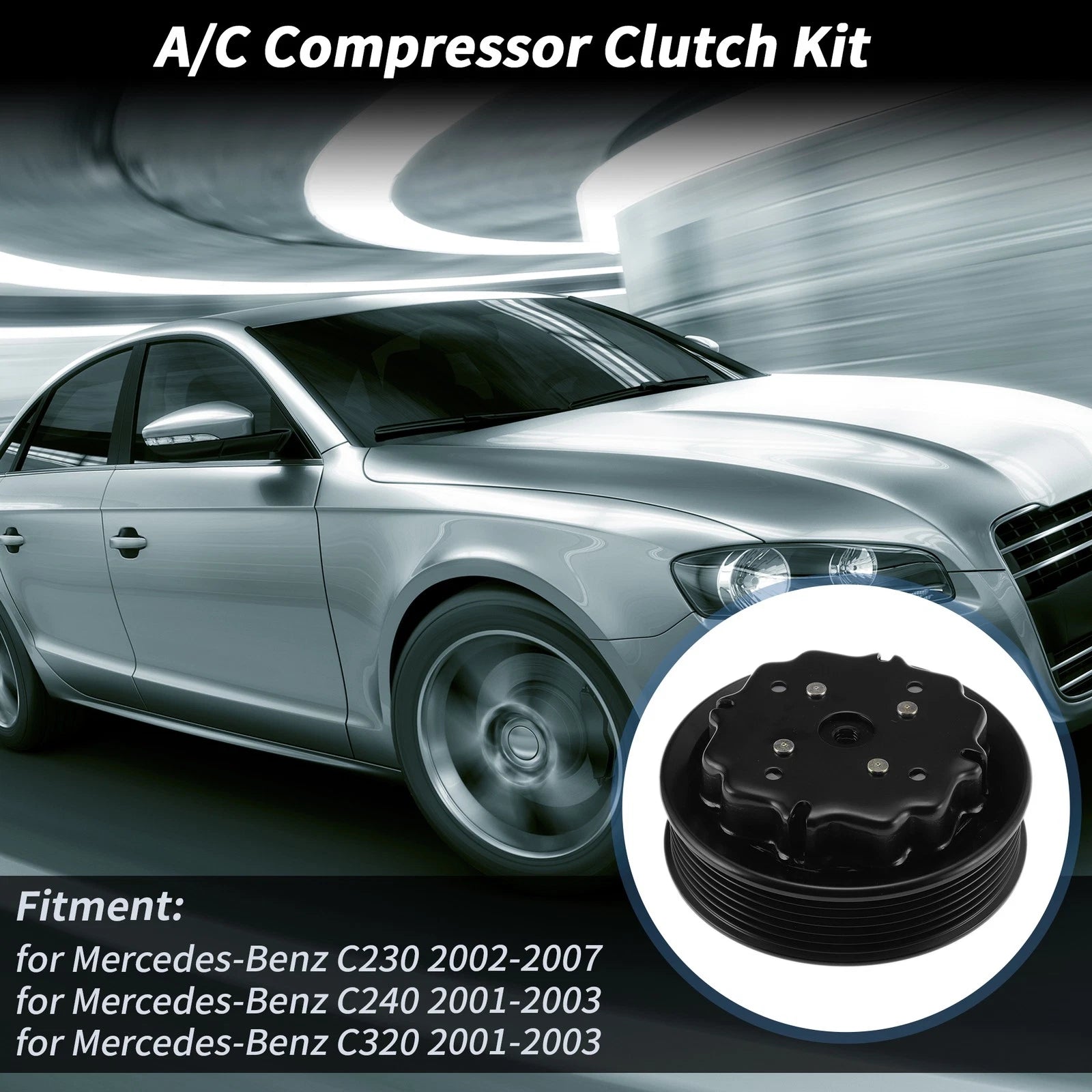 AC Compressor Clutch Kit Set for Mercedes-Benz C230 (7SEU16C/7SEU17C)
