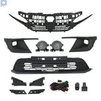 Set of 2 Black Upper & Lower Grills with Fog Lights for Honda Civic (2022–2023)