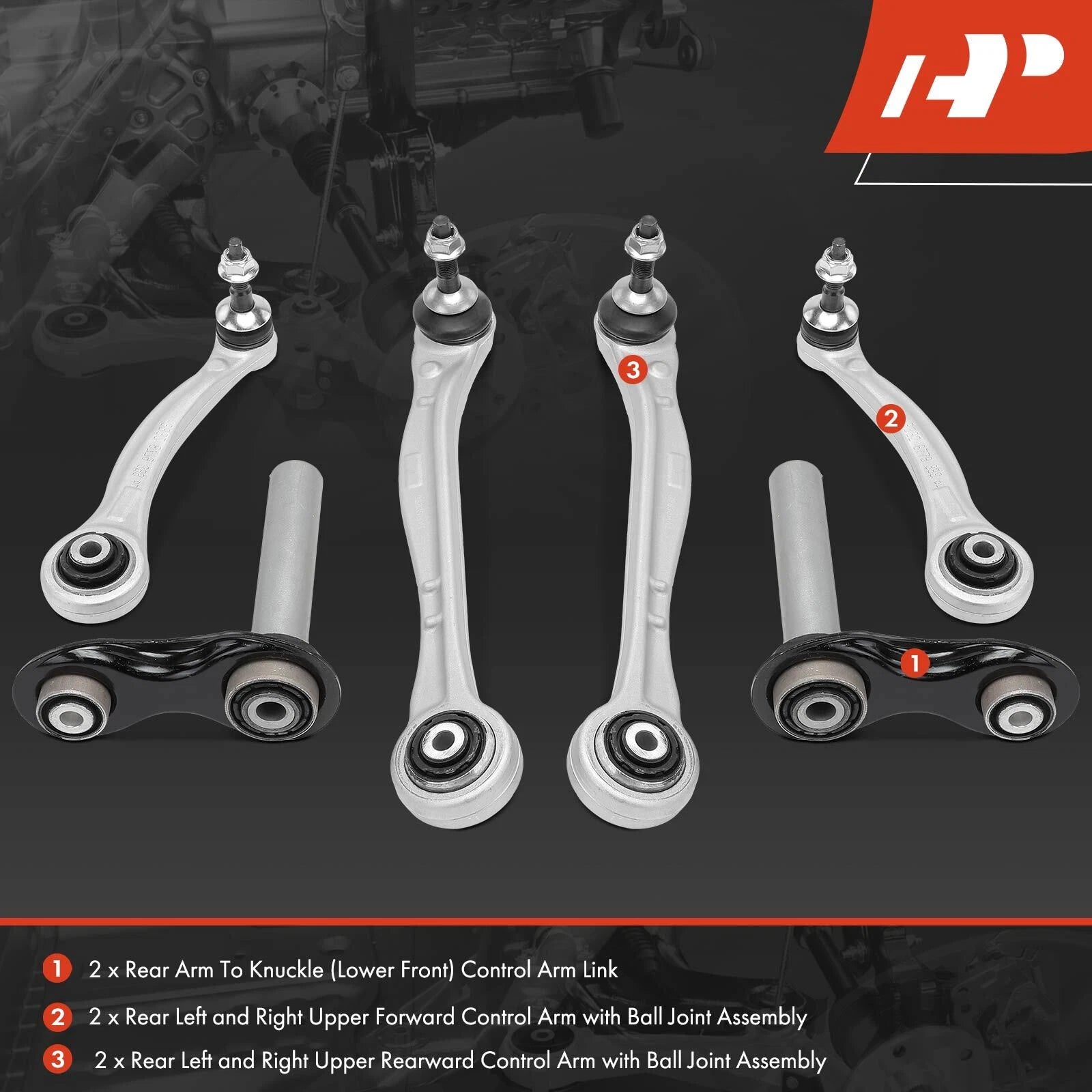 Set of 6 Control Arm and Ball Joint Assembly for BMW X5 (2011–2018)