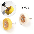 2X Polish Cloth Wheel Brush Head 3mm Shank for Rotary Tools