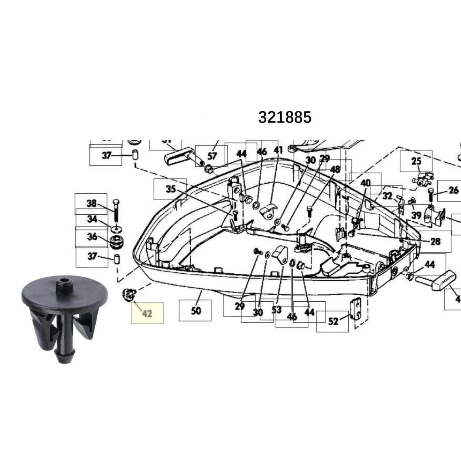 Water Spray Nipple for OMC Johnson Evinrude (321885, 0321885)