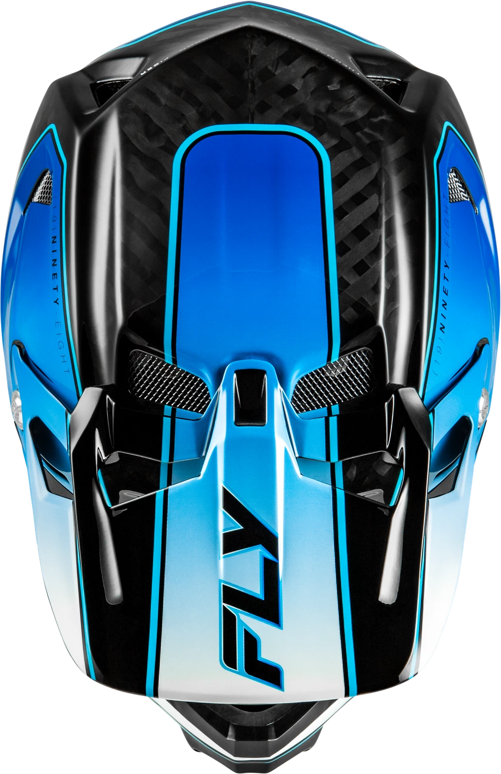 Fly Racing Werx R Flow Carbon Helmet Large for Adults (Black Blue White)