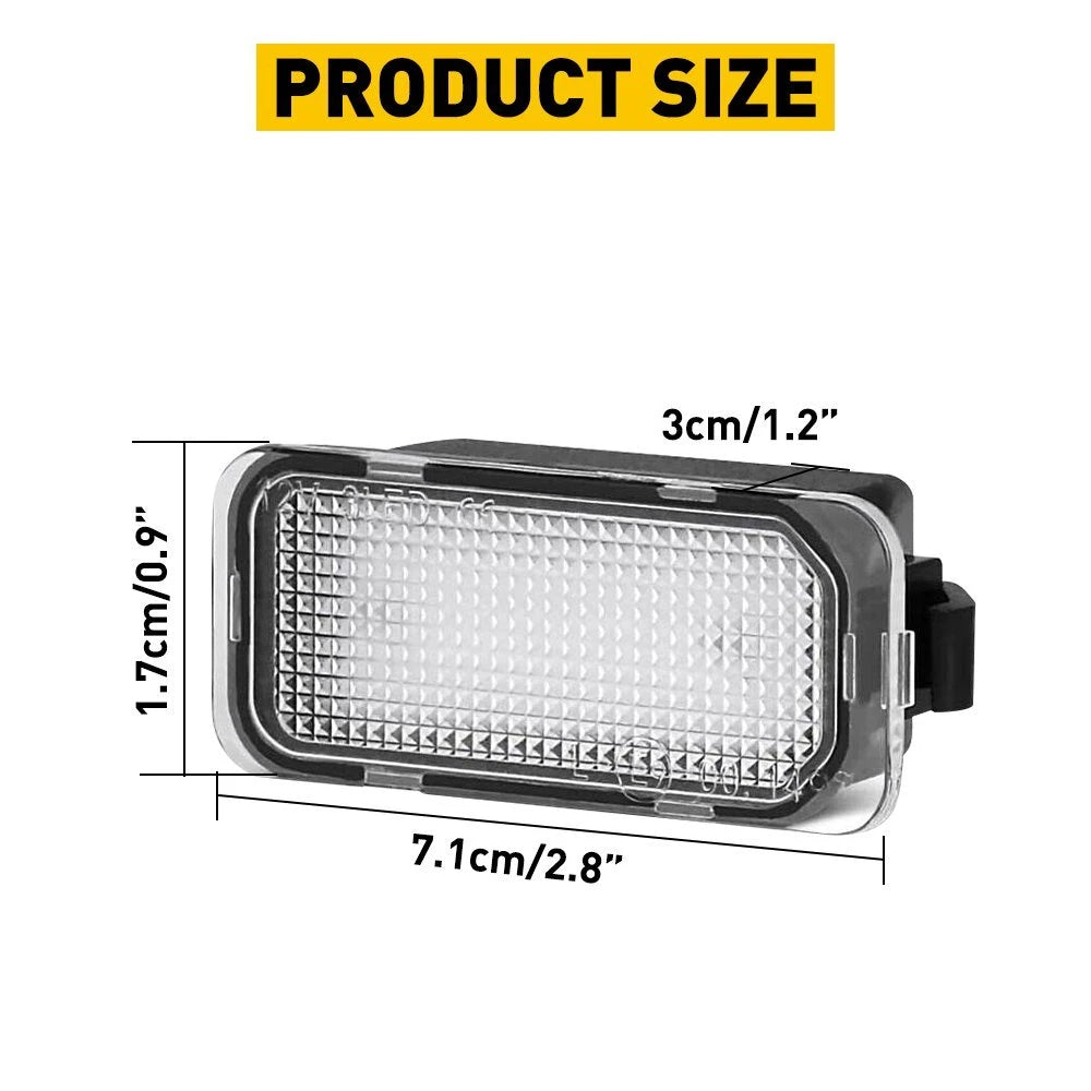 Set of 2 White LED License Plate Lights for Ford Edge C-Max Transit (YYYY–YYYY)