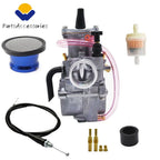 PWK28 Carburetor & Throttle Cable Set + Air Filter for Kawasaki KX80 KX100 KX125 (1990–2006)
