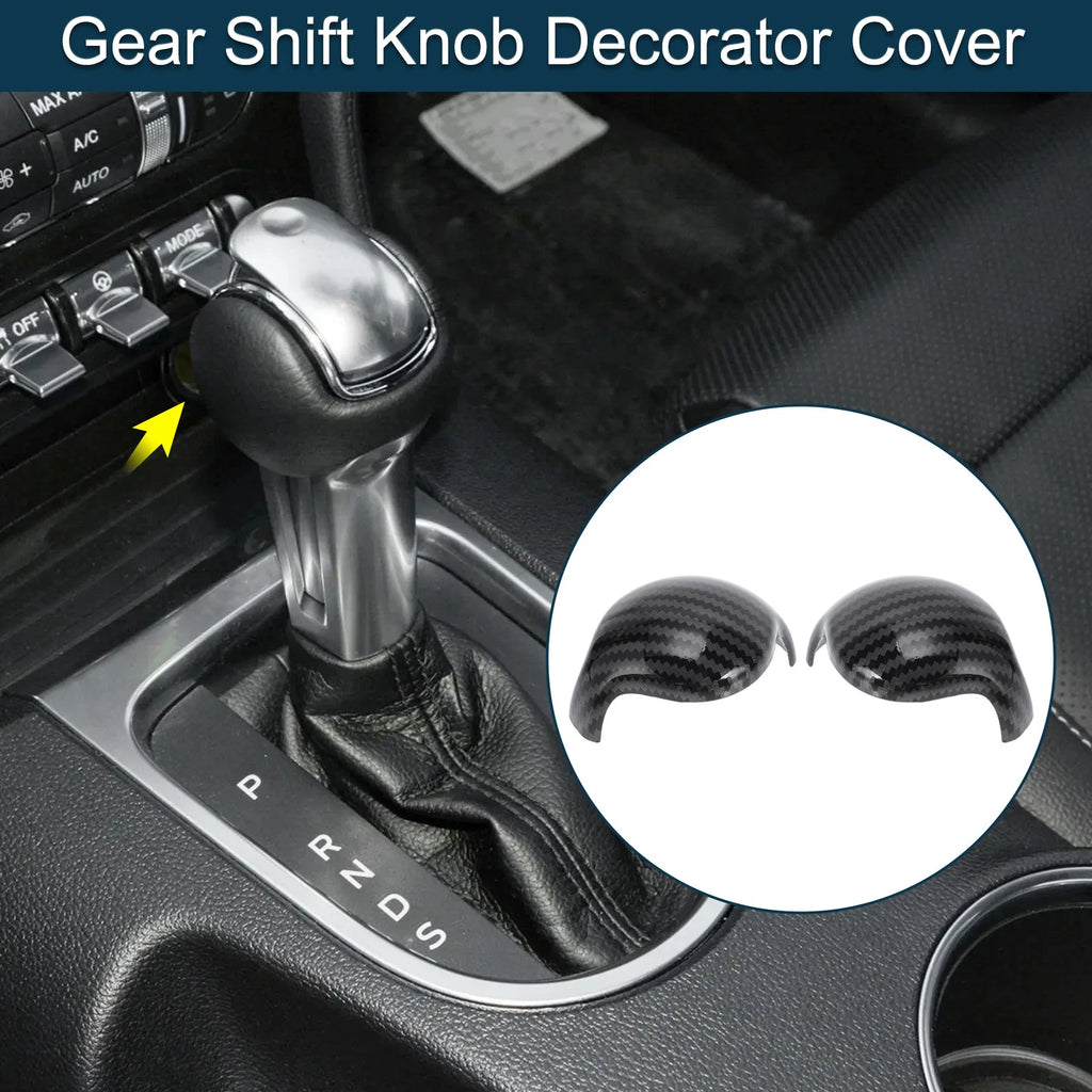 Carbon Fiber Gear Shift Knob Cover for Ford Mustang (2015–2023)