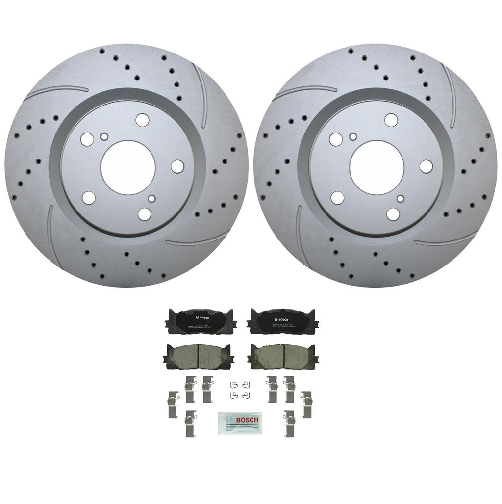 Front Brake Kit 296mm Drilled Rotors & Bosch Pads for ES350 Avalon Camry (2007–2019)