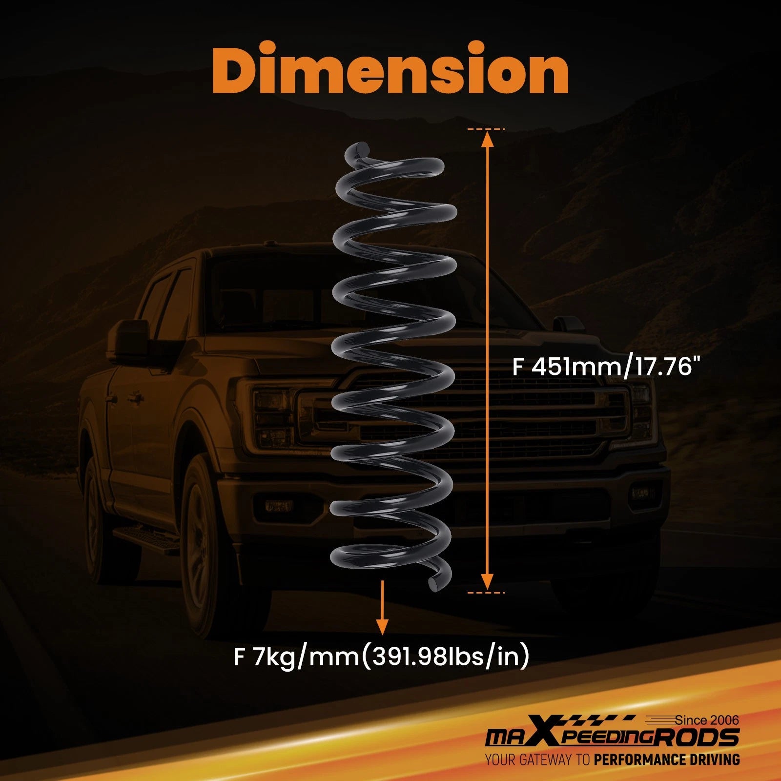 2" 6" Drop Lowering Spring for Ford F-150 2WD (2004–2008) V8 Front Rear