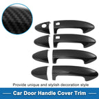Door Handle Cover Trim for Ford Fiesta (Carbon Fiber, Black)