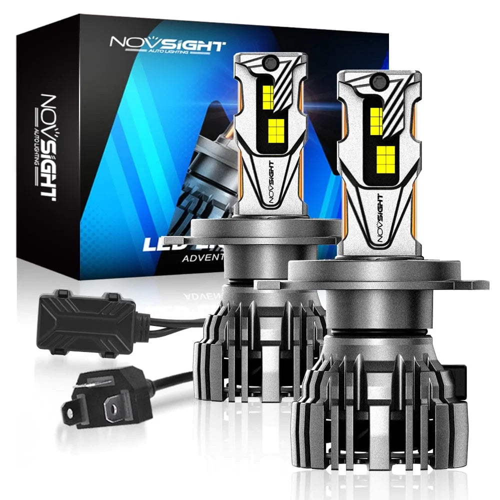 2X H4 LED Headlight Bulbs for NOVSIGHT (140W, 30000LM, 6500K)