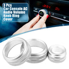 3 x Knob Cover for BMW F20 F22 F30 (2011-2019) Silver Tone
