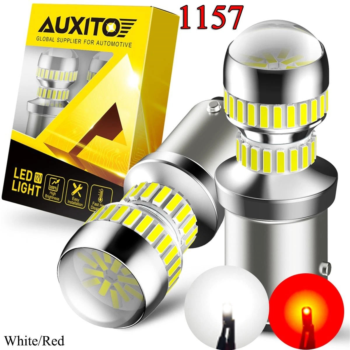 2X LED Brake Stop Light Bulb 1157 2357 White for Toyota Camry (1990–1996)