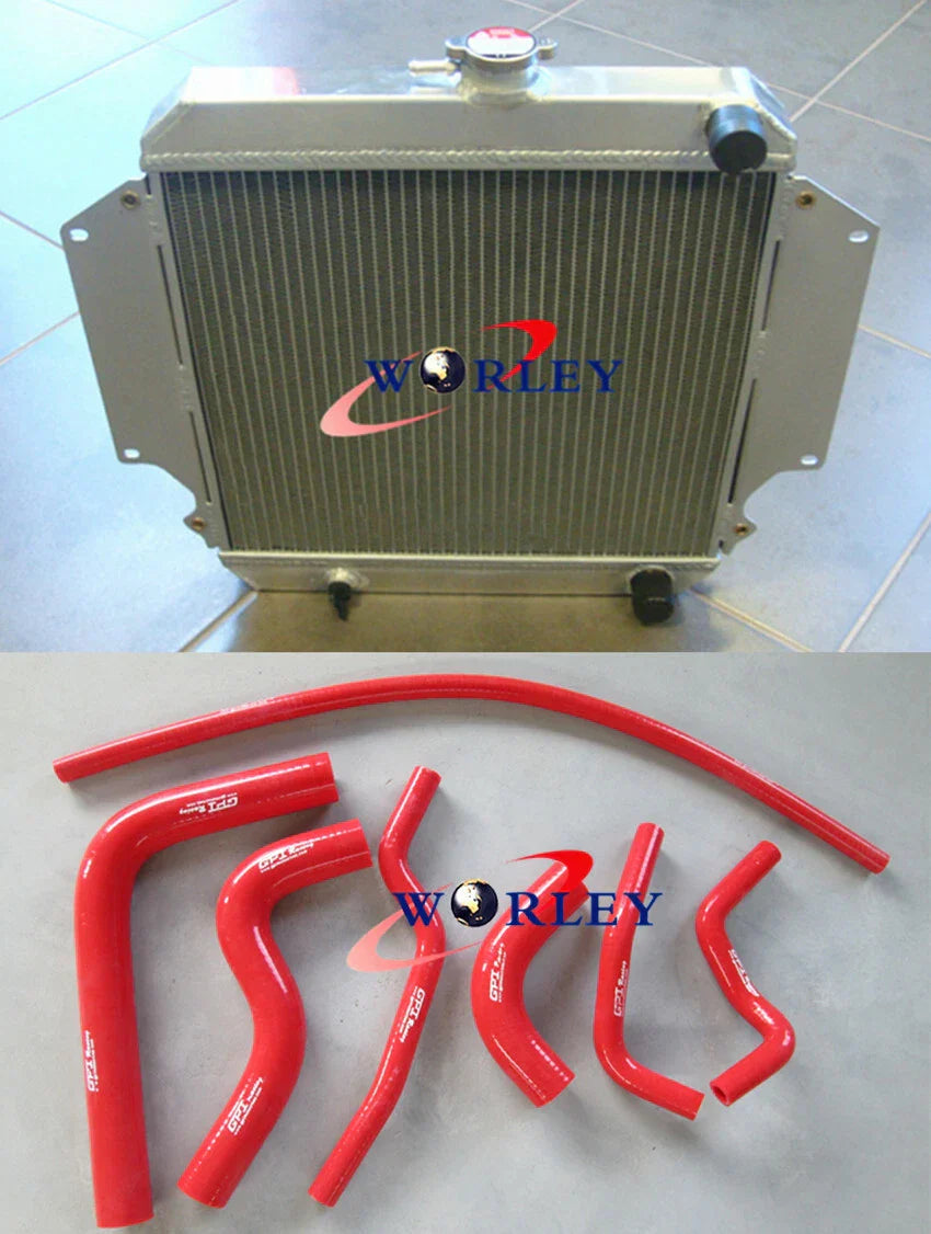Aluminum Radiator + RED Hose for Suzuki Sierra 1.0L 1.3L (1981-1996)