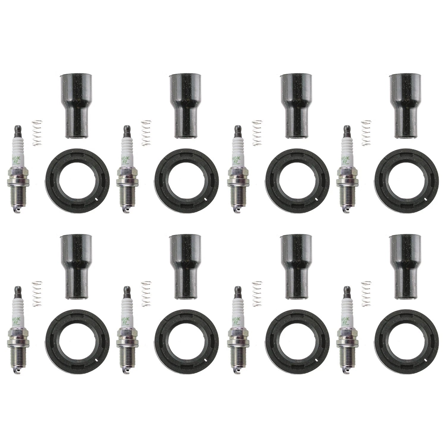 NGK 8 V-Power Spark Plugs & Denso Coil Boots Kit for Lexus GS430 GX470 (2001–2007)