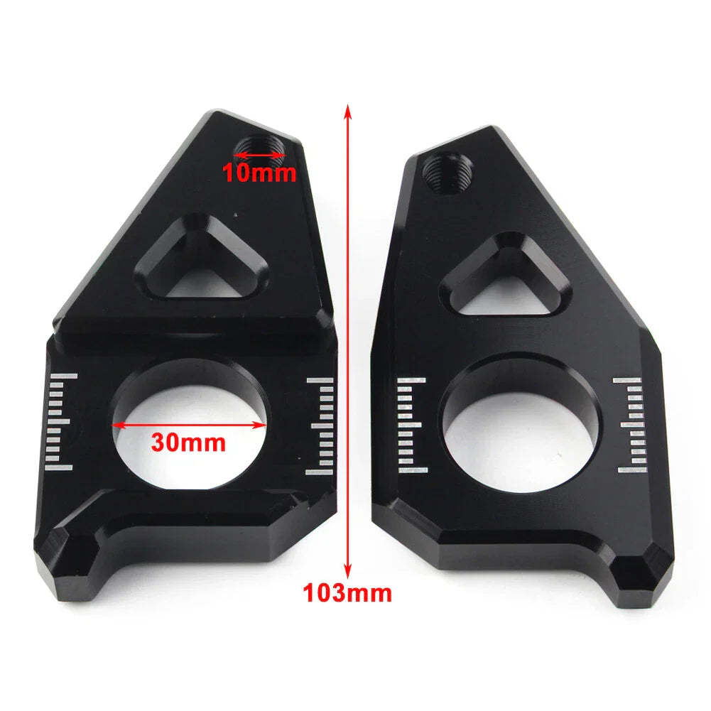 Yamaha YZF FZ8 FZ1 TMAX Red Motorcycle Axle Spindle Chain Adjuster Blocks