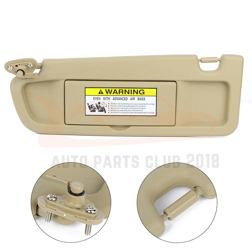 Driver Left Sun Visor for Honda Civic (2006-2008) Pearl Ivory Tan
