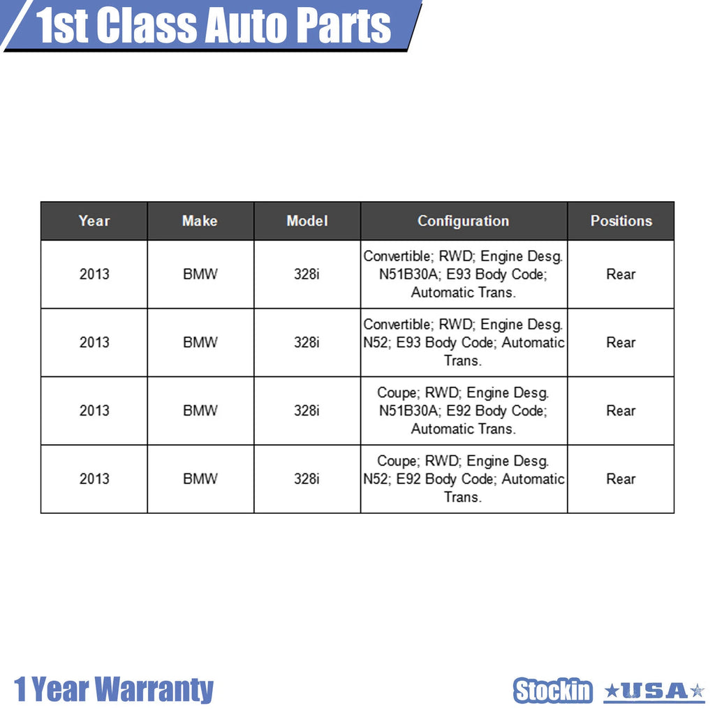 Rear Drive Shaft Assembly for BMW 325i 328i M3 (2006-2013)
