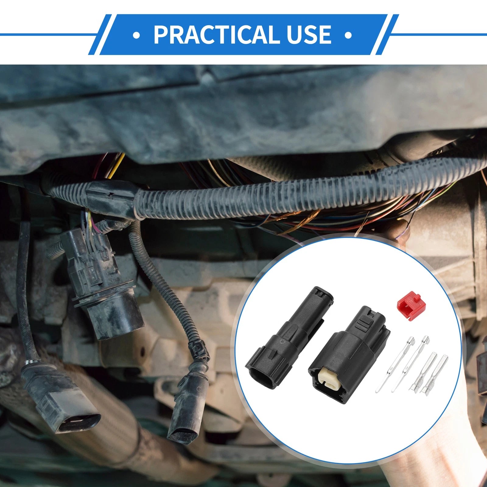 2 Pin Front Bumper Probe Sensor Connector Plug for Mazda 