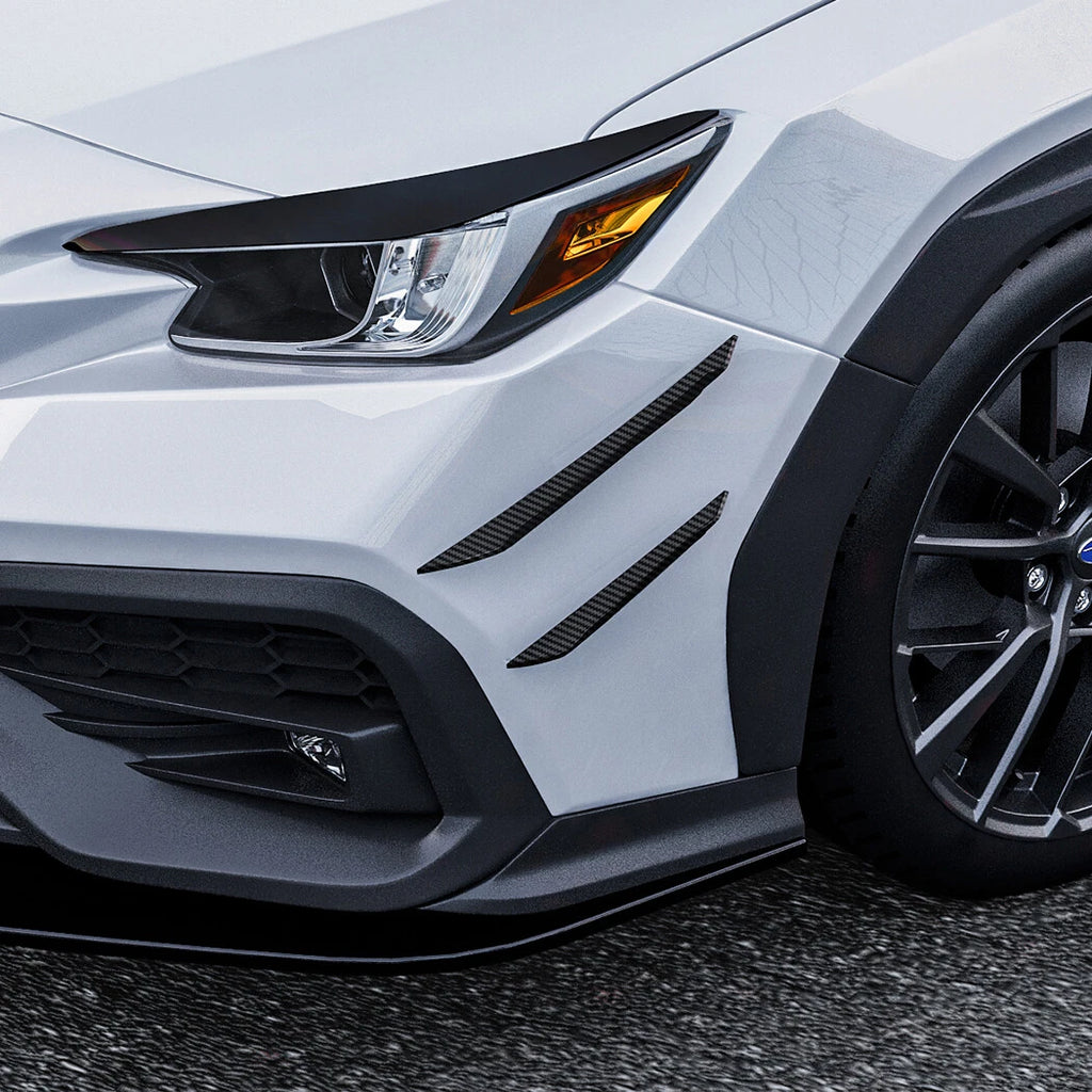 Set of 4 Carbon Look Front Bumper Side Fin Canard Splitters for Subaru WRX STI (2022–2023)