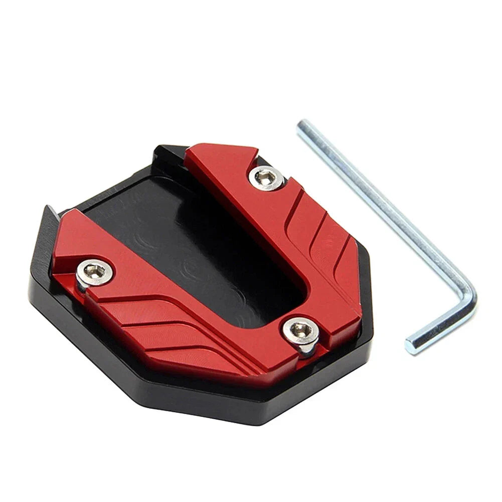 Kickstand Extender Foot Stand Pad for Motorcycle Bikes - Red