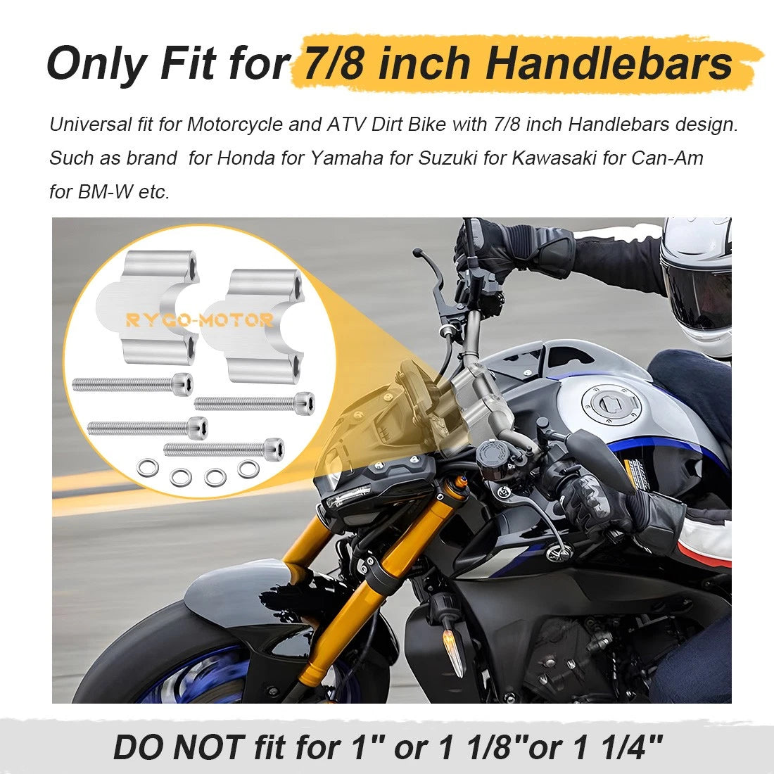 Handlebar Risers 7/8" Bar 30mm for Honda Suzuki ATV Dirt Bike