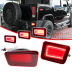 2X Red LED Rear Bumper Reflector Tail Lights for Hummer H2 (2005–2009)