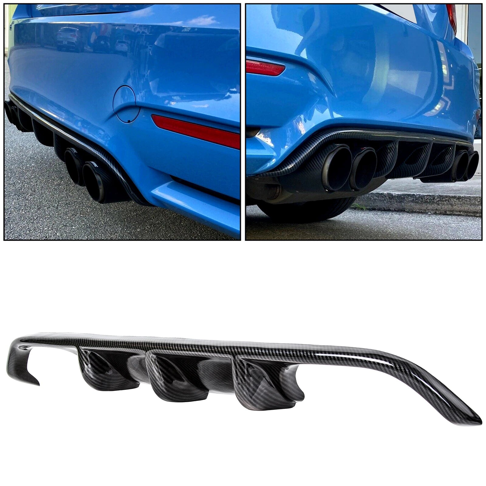 Carbon Fiber Rear Bumper Diffuser for BMW M3 M4 (2015–2018)