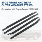 Set of 4 Window Moulding Weatherstrip Seals for Toyota Tundra (2000–2006)