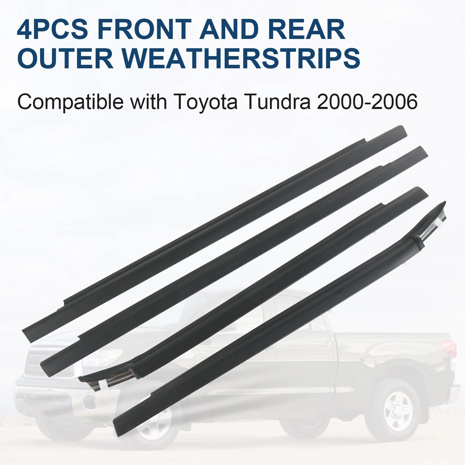 Set of 4 Window Moulding Weatherstrip Seals for Toyota Tundra (2000–2006)