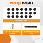 22pc Anti-Theft Wheel Nut Key Socket for VW Golf Jetta Beetle Passat Tiguan (2000–2023)