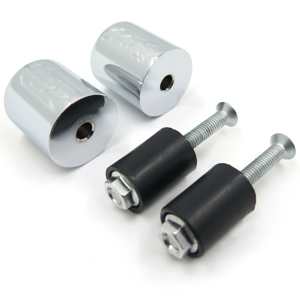 Handlebar Bar End Slider Set of 2 Chrome Rubber for Suzuki Katana 600/750 (1989–2008)