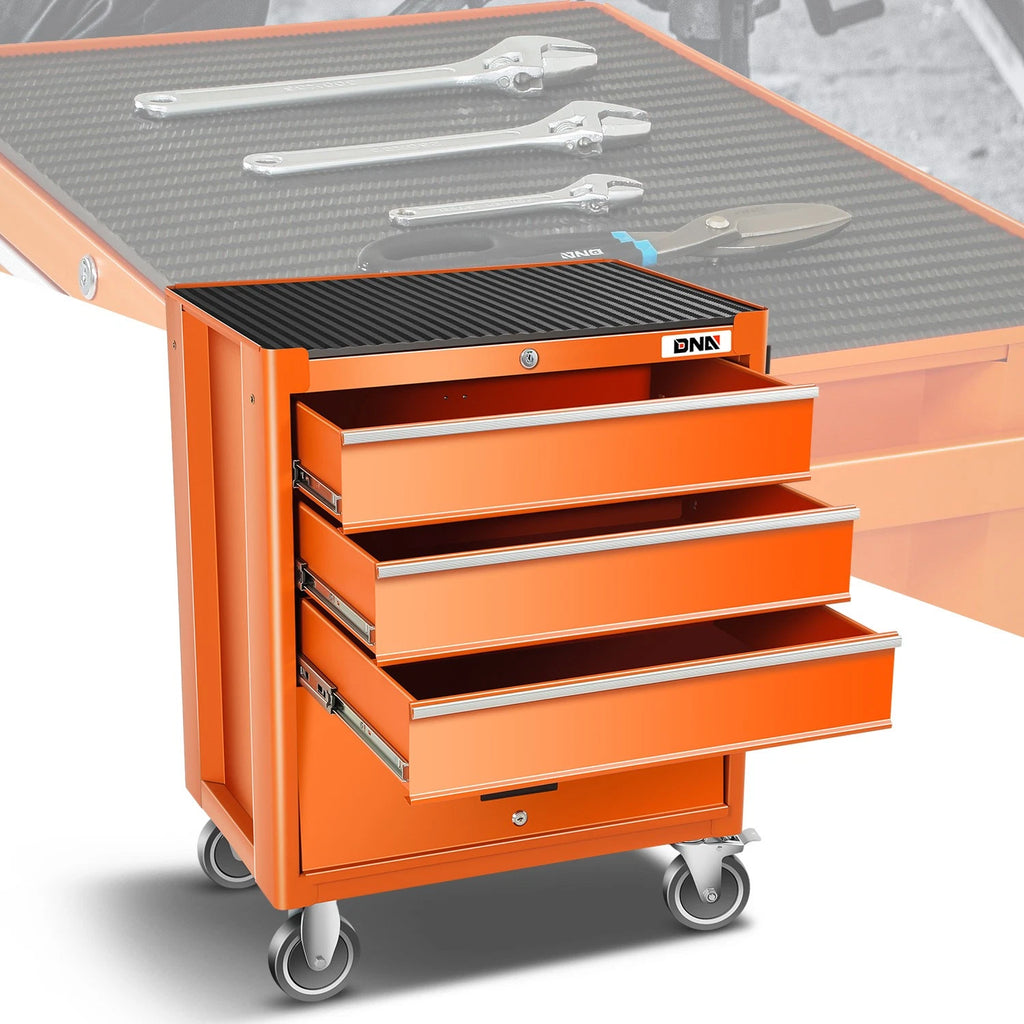 4 Drawer Rolling Tool Trolley Cabinet with Lock for Universal Use