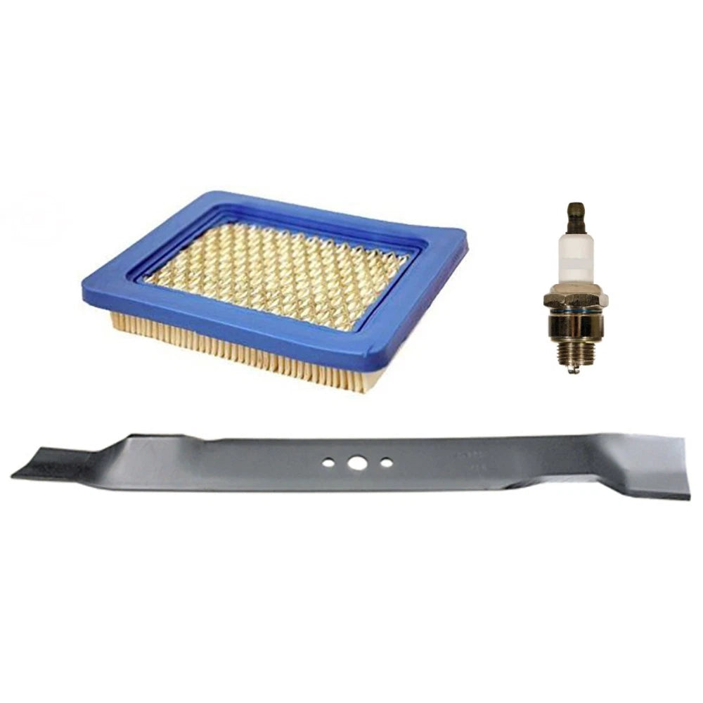 Mower Blade, Air Filter & Spark Plug for Bosch (Replaces W9EO)