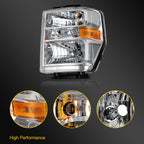 Chrome Aero Headlight for Ford E150-E450 F650 F750 (2008–2021)