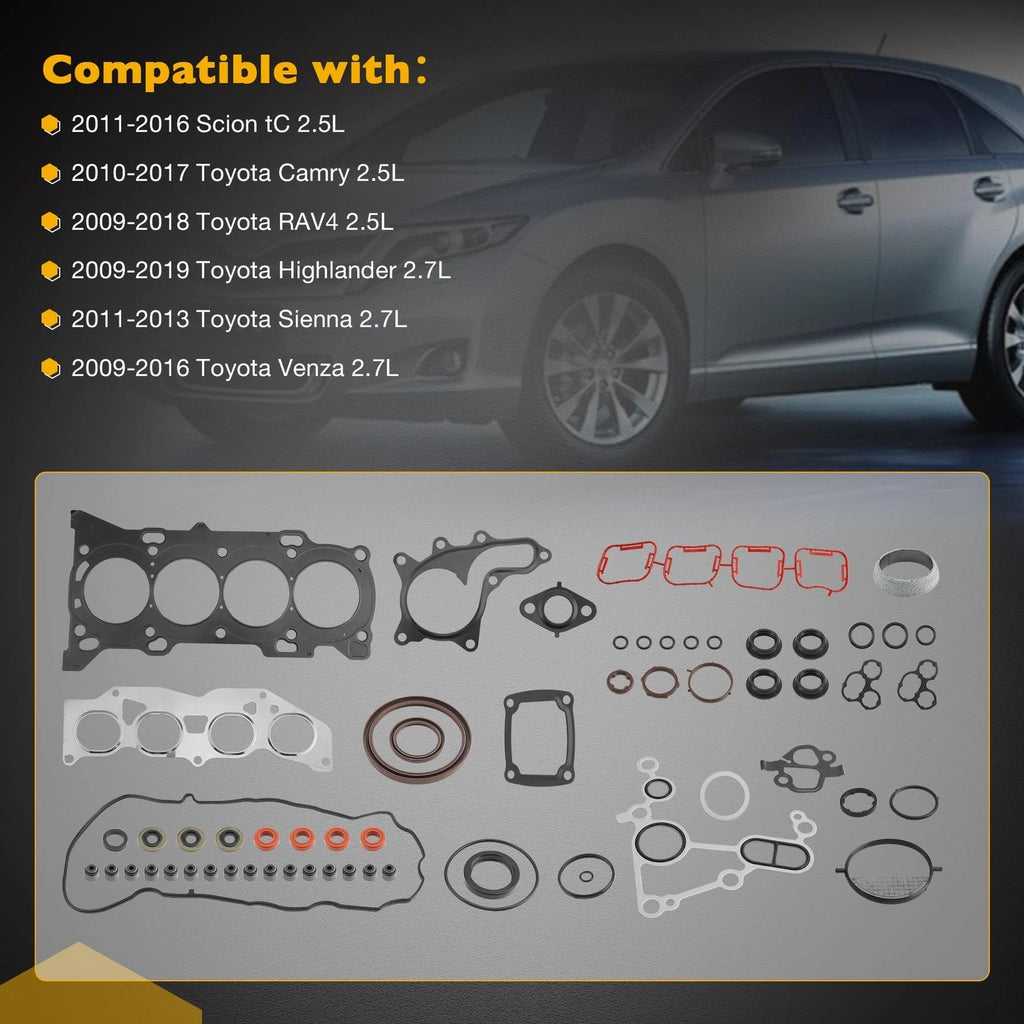 Head Gasket Set for Toyota Camry Highlander Scion RAV4 2.5L 2.7L (2009–2019)