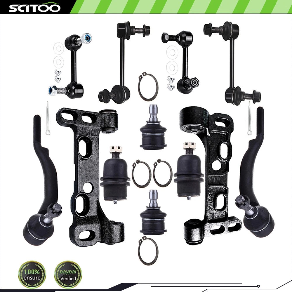 Set of 12 Front Rear Control Arm and Ball Joint for GMC Envoy Isuzu Ascender (2004–2007)
