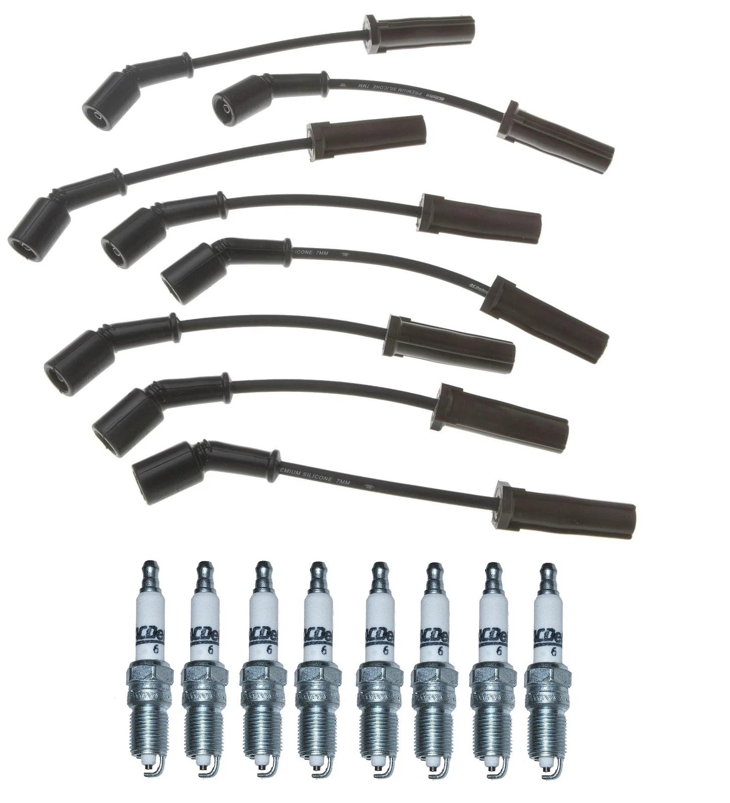 Pro Ignition Wire Set & ACDelco Rapidfire Spark Plugs for Chevy GMC Cadillac