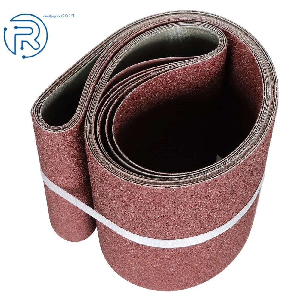 Set of 6 Sanding Belts for Belt Sander (6" × 48", 60-400 Grit)