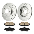 Front Drilled Slotted Rotors Ceramic Pads for 2004–2005 Honda Civic 2.0L