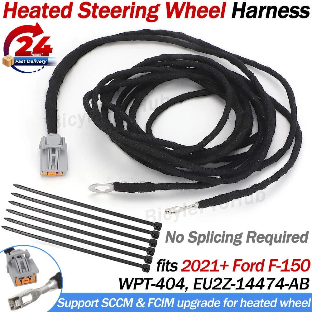 Heated Steering Wheel Wire Harness for Ford F150 (2021–2026) WPT-404 EU2Z-14474-AB
