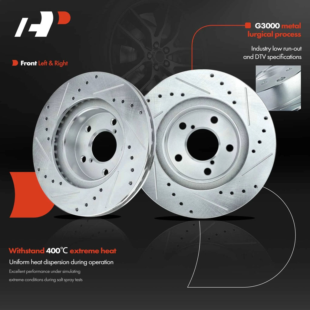 Front Drilled Brake Rotors & Ceramic Pads for Subaru Legacy Impreza (2000–2023)
