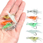 10PCS Silicone Shrimp Fish Bait with Hook for Freshwater & Saltwater