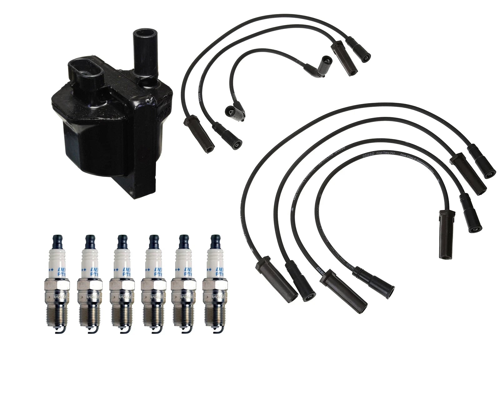 Denso Ignition Coil & Wire Set for Chevy GMC V6 (Iridium Power)
