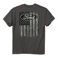 American Flag Ford Oval T-Shirt for Truck Lovers Gray (One Size)
