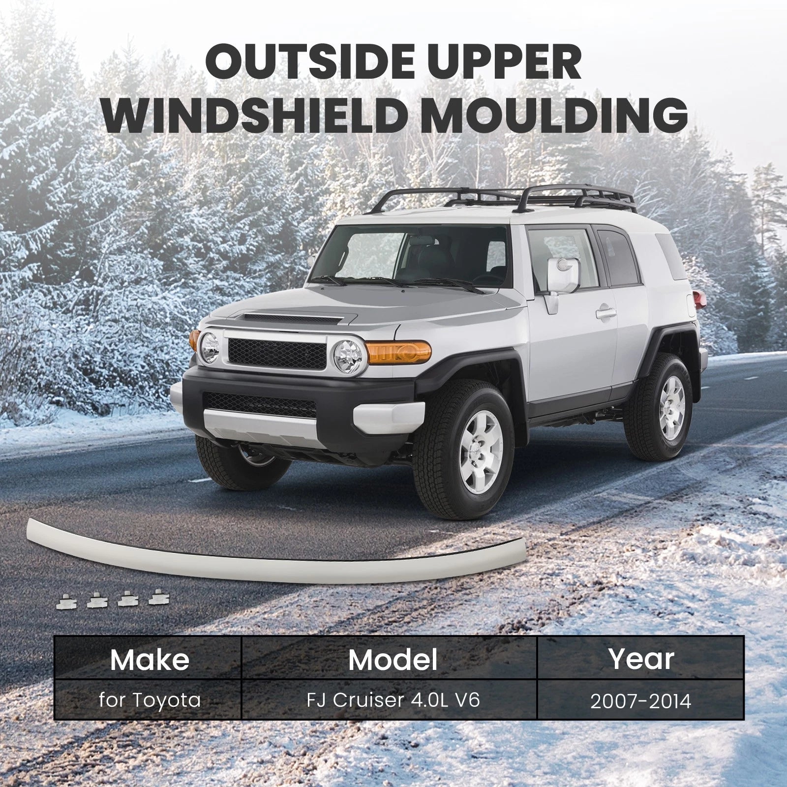 Windshield Upper Reveal Molding for Toyota FJ Cruiser (2007–2014)