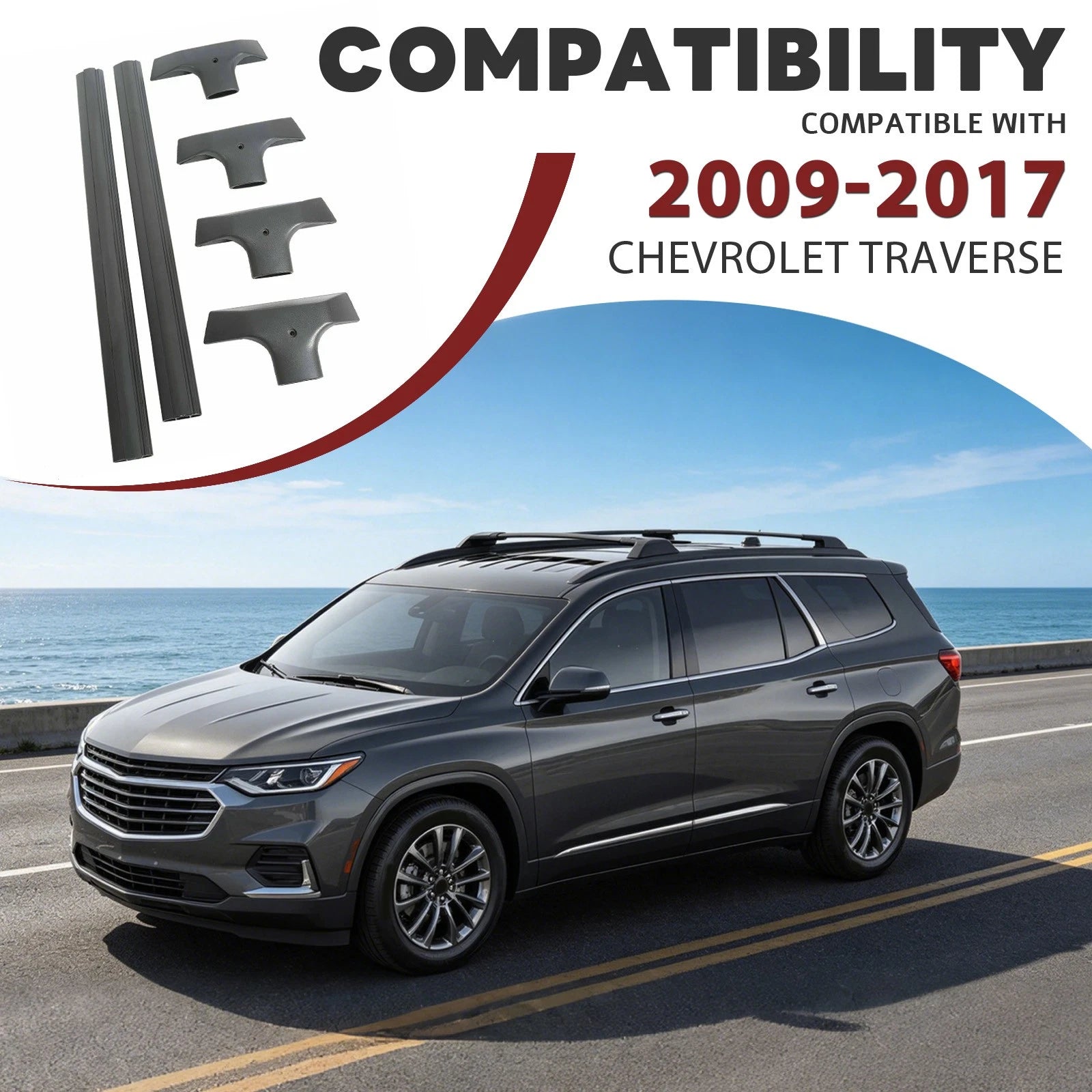 Roof Rack Cross Bars for Chevy Traverse (2009–2017)