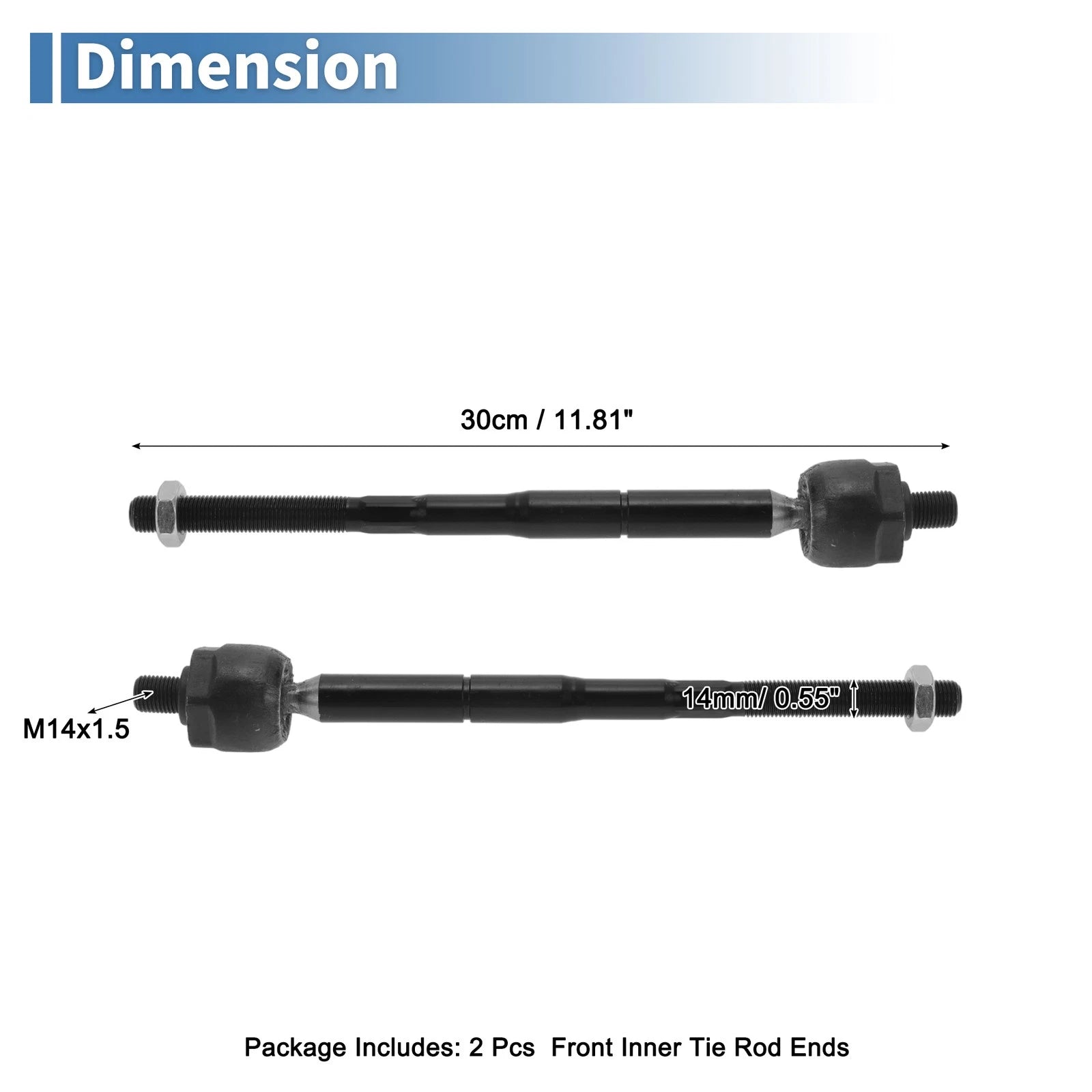2 Pcs Front Inner Tie Rod End Links for Ford Flex (2013–2016)
