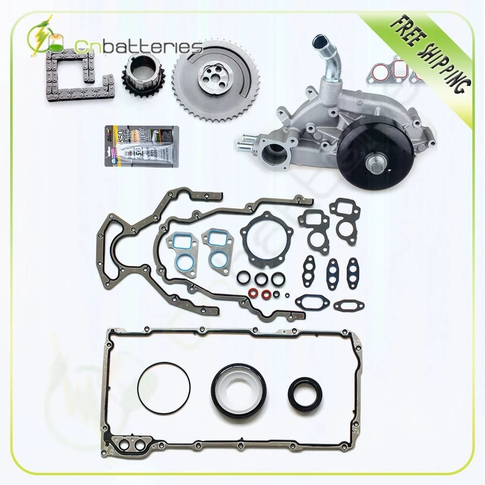 Timing Chain Kit & Lower Gasket Set & Water Pump for Chevrolet GMC 6.0L (2000–2006)