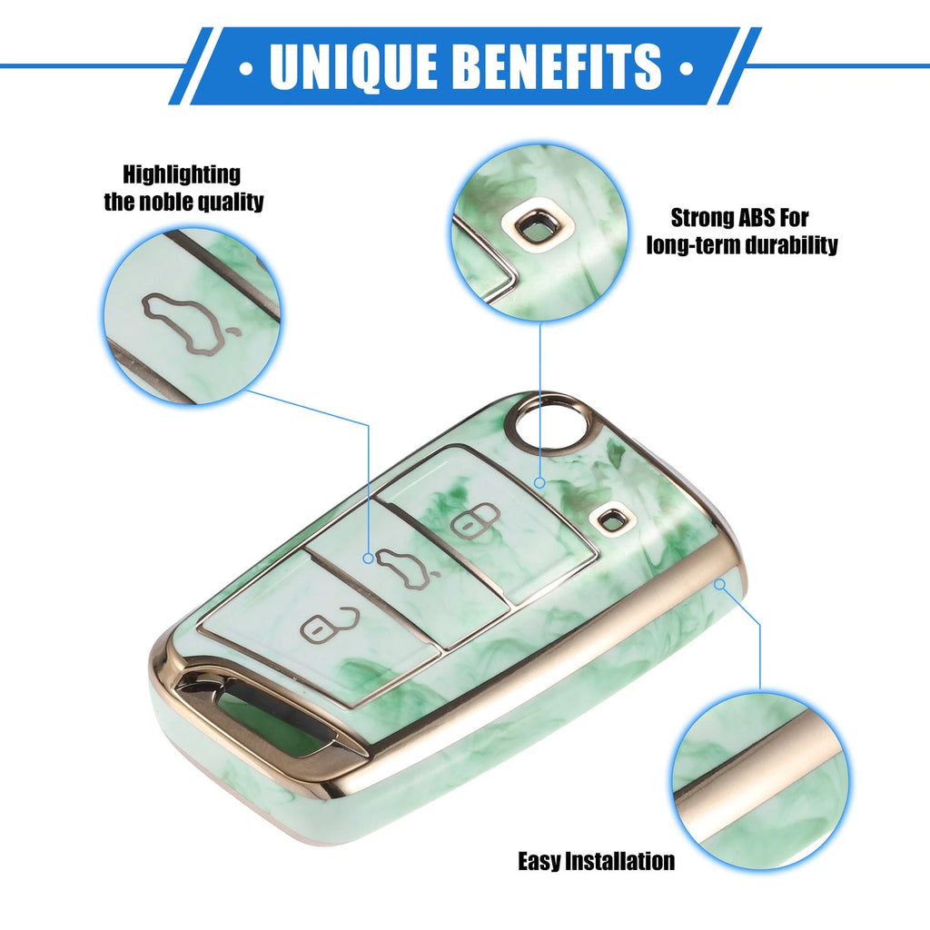 3 Buttons Remote Key Fob Case Cover for Volkswagen Golf 7, Polo 2G, 6R, 6C
