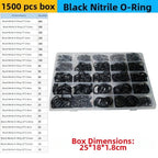 1500pcs Assorted Rubber O Rings Kit for Automotive Sealing
